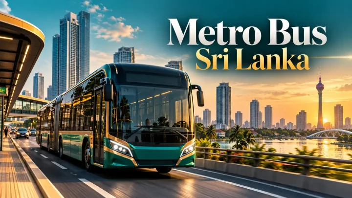Metro Bus Sri Lanka at Sunset